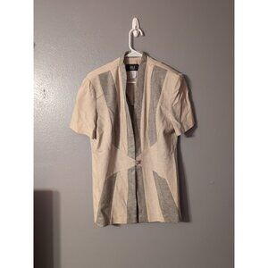 J.S.J Petites One Button Vintage Short Sleeve Top Size 12P